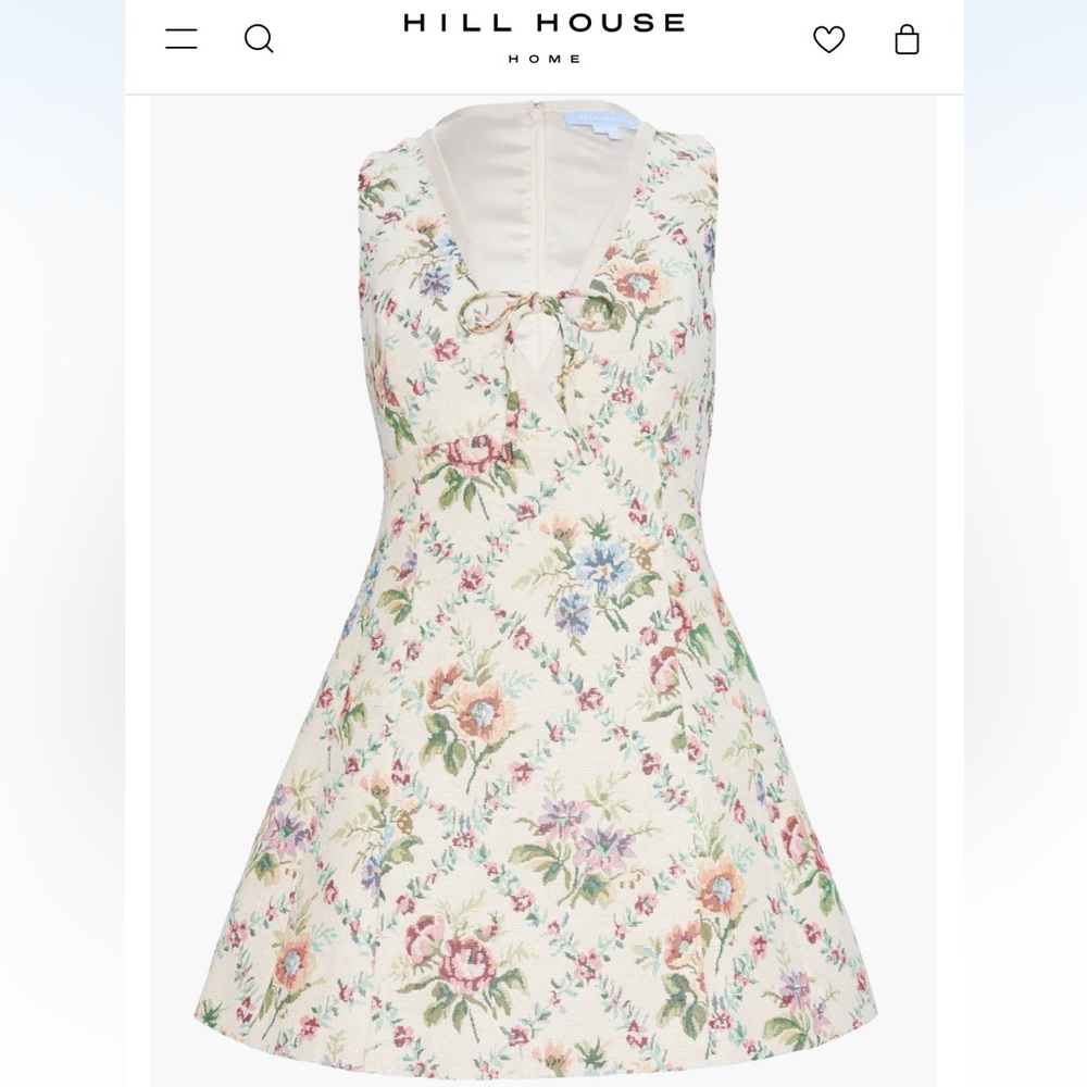 Hill House Floral Midi Dress - Cream and Pink